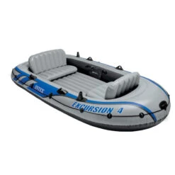BATEAU GONFLABLE INTEX EXCURSION 4 + 2 AVIRONS + GONFLEUR -Minn Kota Soldes Magasin bateau gonflable intex excursion 4 2 avirons gonfleur 4