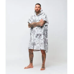 PONCHO AFTER BOTANICAL LIGHT GREY -Minn Kota Soldes Magasin poncho after botanical light grey 2