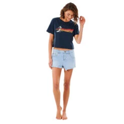 T-SHIRT RIP CURL GOLDEN STATE CROP BLEU MARINE FEMME -Minn Kota Soldes Magasin t shirt rip curl golden state crop bleu marine femme 4